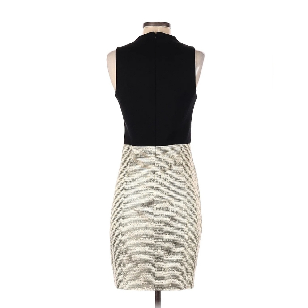 4 Collective Sheath Dress Black Gold Women’s Size 4 36” Length - Picture 2 of 5